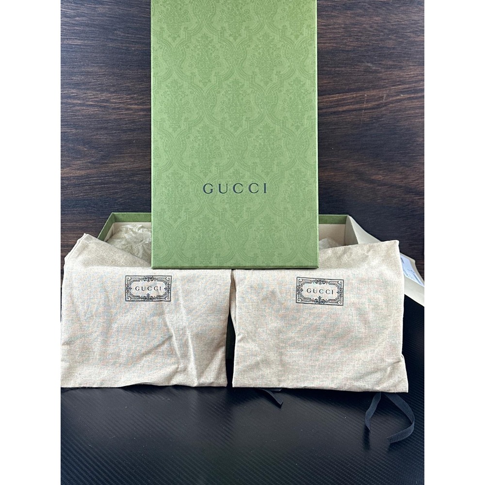 Gucci Green Paisley Embossed Empty Shoe Accessory Storage Box 14.5x8.25x5.25 - Picture 11 of 12